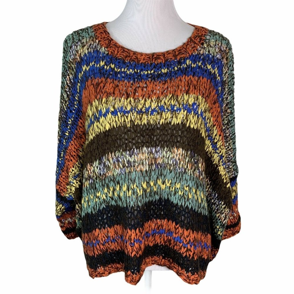 Urban Mango Multicolor Dolman Sleeve Boho Sweater